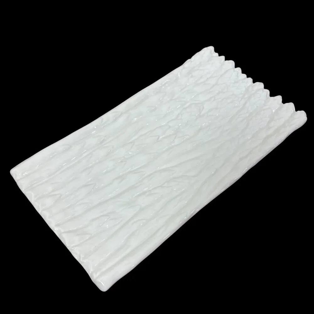 Vintage Porcelain Asparagus Serving Platter Everyday White 12x6 Microwave Safe